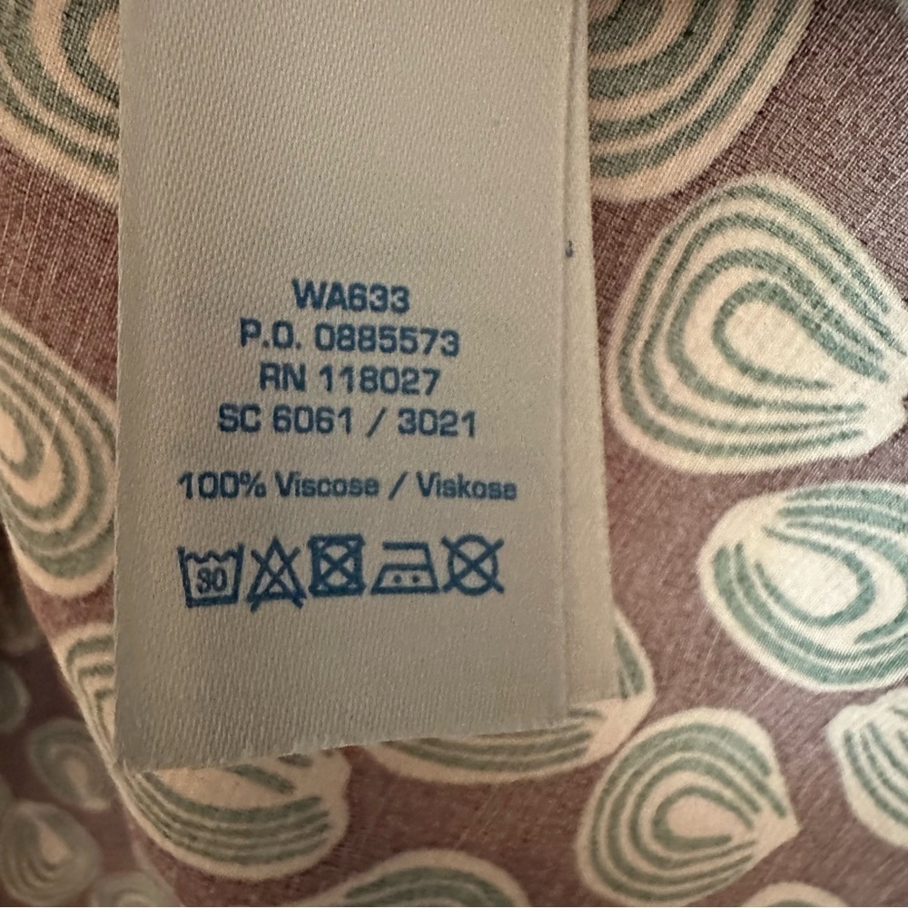 Boden Green and Brown Circle Patten Women’s Top Size 6R - Picture 9 of 11
